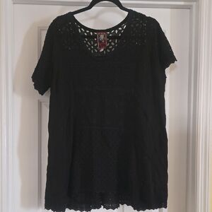 Johnny Was Black Lace Blouse